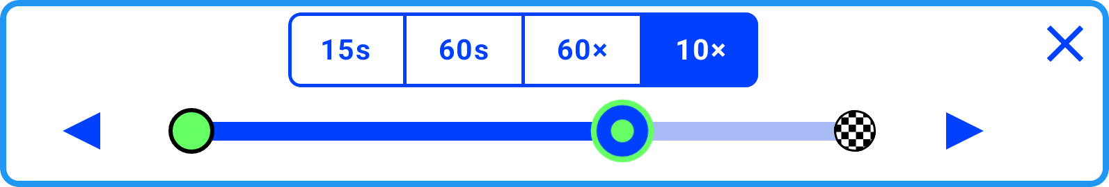 The full-width Playback Slider tile with replay styles and playhead